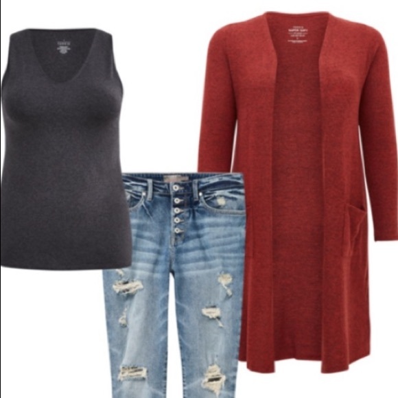 torrid Sweaters - Rust Red Cardigan 5x left